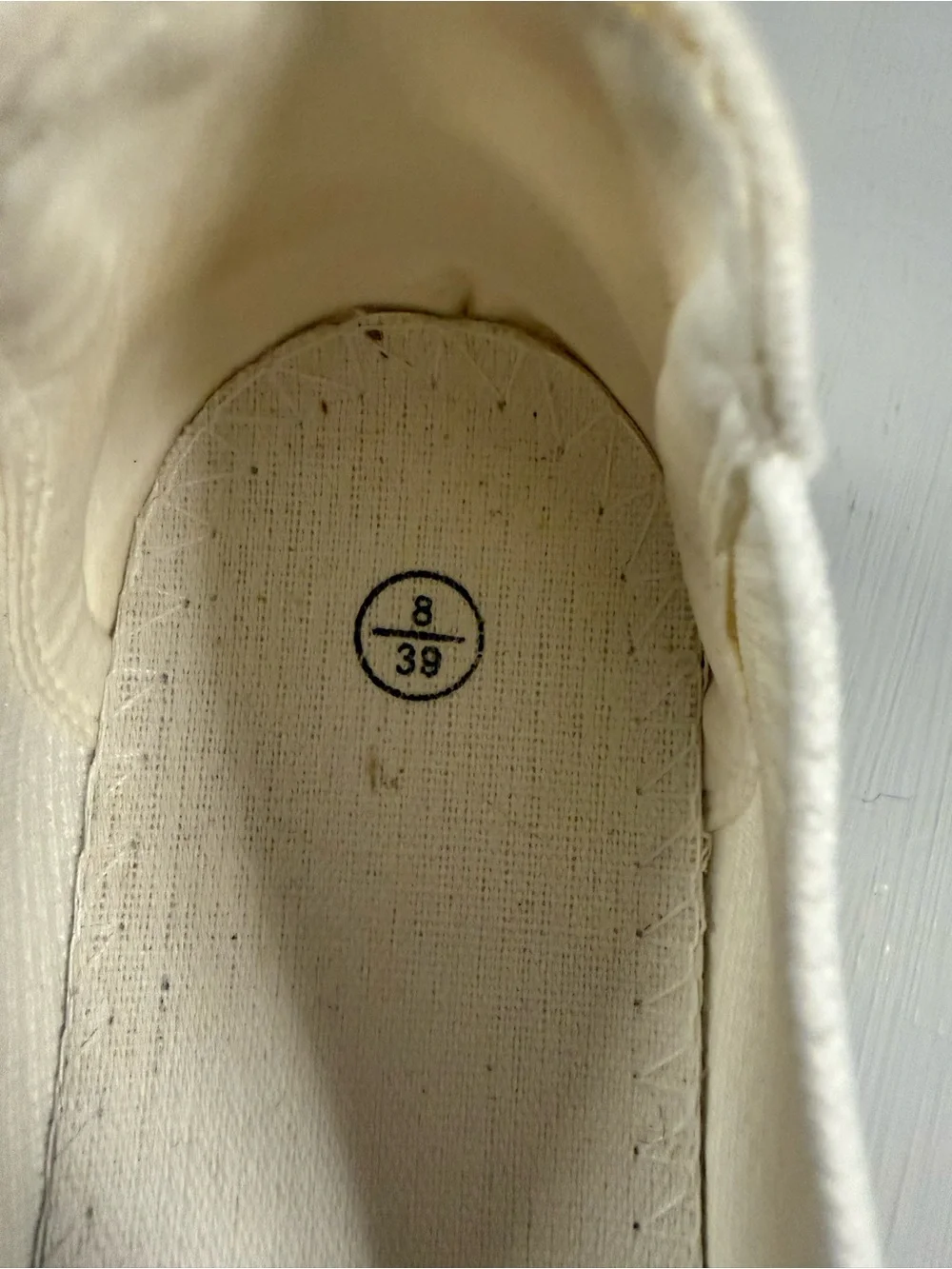 Women's Canvas Espadrille Slip-Ons in Off-White